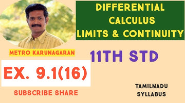 11th Std Maths Ex.9.1(16) Sketch the graph of f then identify the values of x0 lim f(x) when x tend