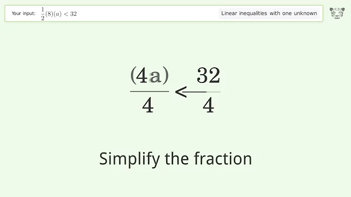 Solving Linear Inequalities: 1/2(8)(a) is Smaller Than 32
