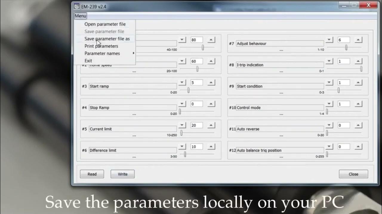 S2-3 / C2 30 Saving and transferring parameter files - YouTube