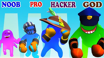 NOOB vs PRO vs HACKER vs GOD in Jelly Clash 3D Gameplay - All Level