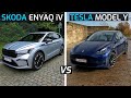 TESLA MODEL Y vs SKODA ENYAQ iV I POV TEST DRIVE COMPARISON