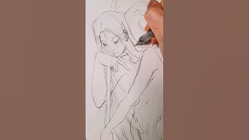 torn between ink or gouache for this sketch 😫 #art #doodleart #sketching #drawing #traditionalart