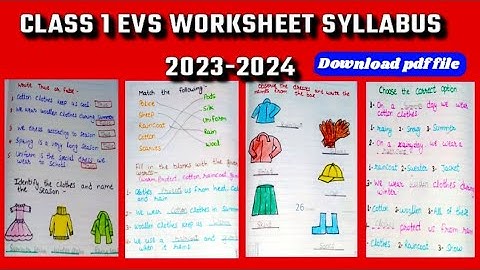 Class 1 EVS Syllabus 2023-2024|Class 1 EVS worksheet|Class 1 EVS worksheet pdf|@englishworksheet