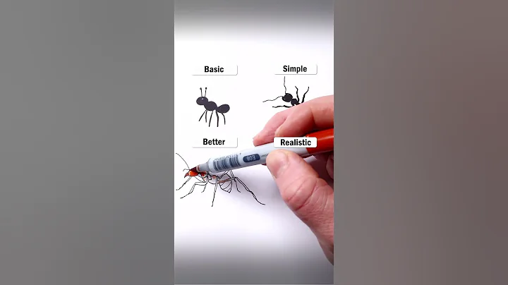 How to Draw - Easy 3D Ant #art #drawing #shorts #ants  #howtodraw #quickdrawing #easydraw