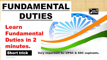 Short Trick to learn Fundamental Duties in 2 minutes.