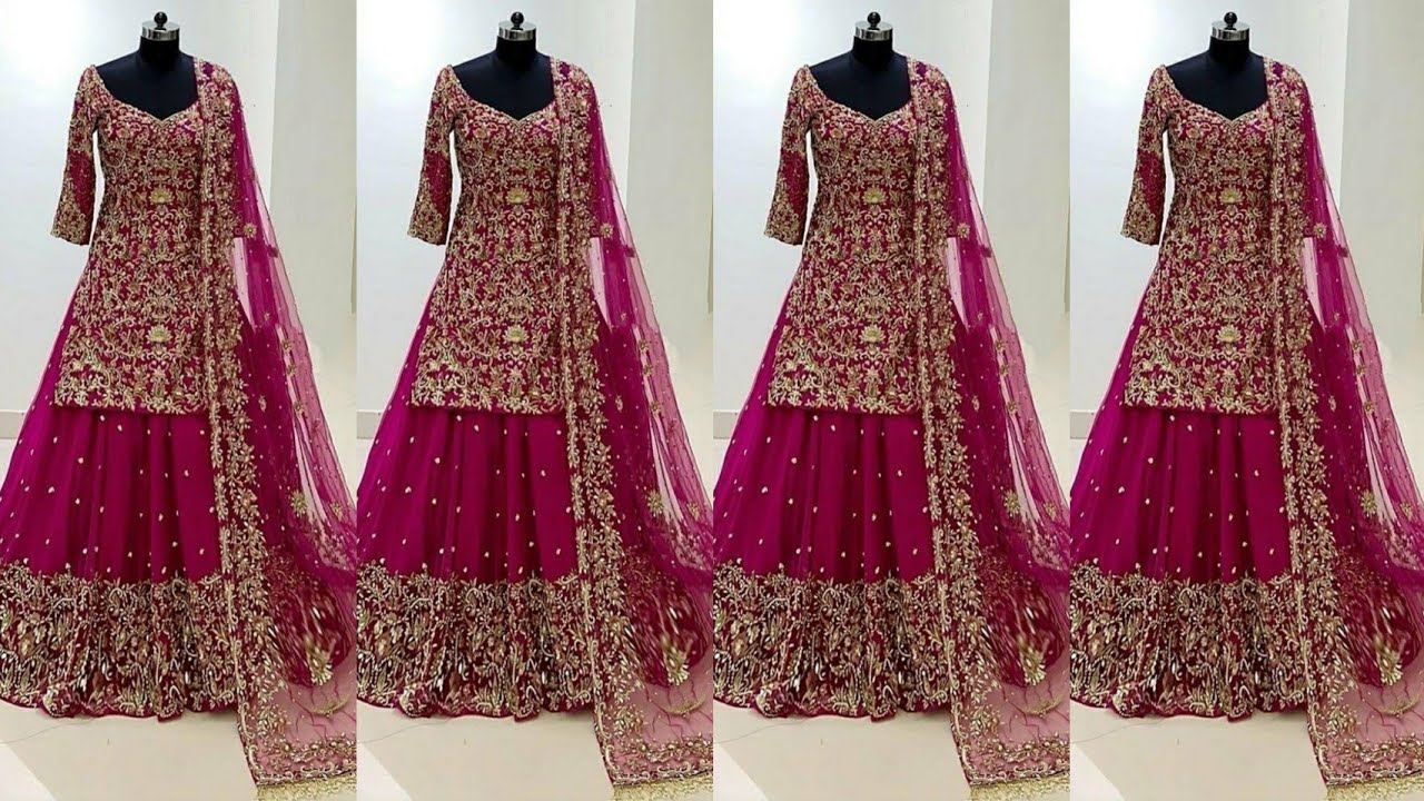 Traditional embellished Kurti Sharara Pakistani Wedding Dress – Nameera by  Farooq