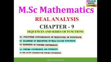 Sequences and series of functions-real Analysis-msc maths-Cauchy criterion for uniform convergence