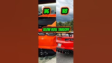 Slow roll takeoff comparison between my v6 Camaro and v8 Camaro #shorts #camaross #camaro