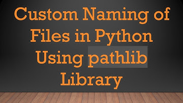 Custom Naming of Files in Python Using pathlib Library