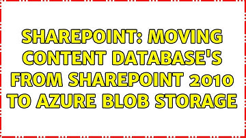 Sharepoint: Moving Content database