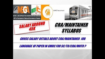 GMRC Official Technical Syllabus for SC/TO CRA MNTR , Salary of CRA MNTR , Language of Paper in GMRC