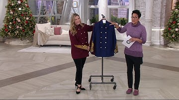 C. Wonder Double Breasted Peacoat with Lurex Embroidery on QVC