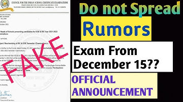 FAKE ❌ | ICSE & ISC Class 10 & 12 Semester 1 2021-2022 | Be Aware @ALLisYoursIcse
