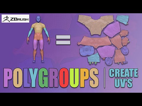 Create UVs with Polygroups in Zbrush