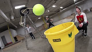 GIANT TENNIS BALL TRICK SHOTS!