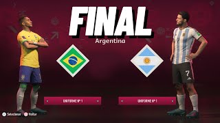 FIFA 23_brasil vs argentina final copa do mundo ps5 gols neymar,vini jr,raphinha,fred