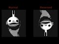 Otamatone becoming uncanny meme normal vs reversed stage 9 skull stage