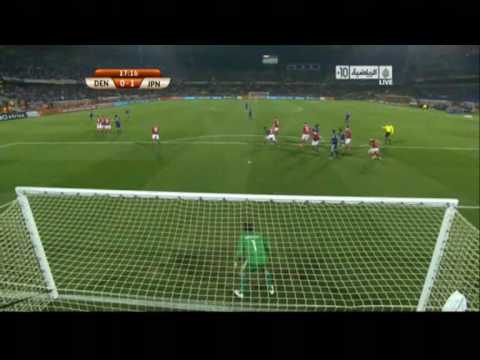 هدف اليابان الأول على الدنمارك كاس العالم