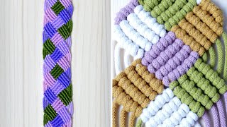 Colorful Macrame Basket Weave Pattern | Bracelet Tutorial