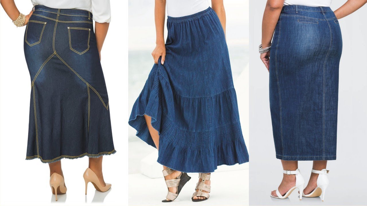 Plus Size Long Denim Skirts High Waisted | vlr.eng.br