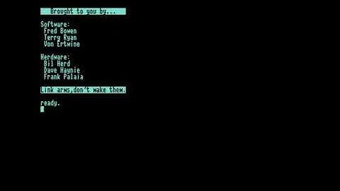 Commodore 128 easter egg (80 column VDC output)