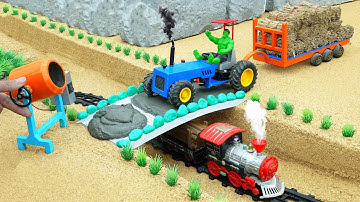 diy tractor Build a mini concrete bridge using rc tractor science project @DIYMachinery