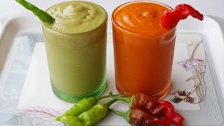How To Make Red & Green Chilli Sauce At Home | Simple And Easy Homemade Chilli Sauce By Hafiz Naveed