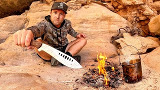 SOLO CAVE Camping - Foraging For Food, Fishing & Fire Cooking