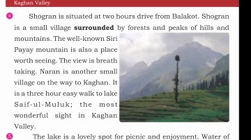 Kaghan Valley | Class 7 Unit 9 Translation | 7 English PTB | Class 7 English | English with Shamas |