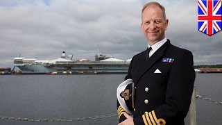 HMS Queen Elizabeth: Captain takes control of UK's biggest-ever aircraft carrier - TomoNews