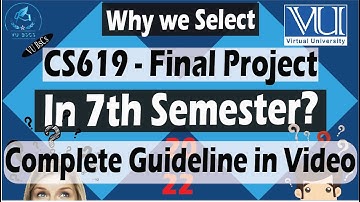 Why we select CS619 FYP VU Final Year Project Course Selection in 7th semester 2022 ||By Vu BsCs ||