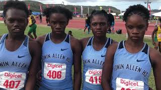 Edwin Allens Class 2 Record Breaking 4100M Team 43.80S, Says They Can Go Faster.