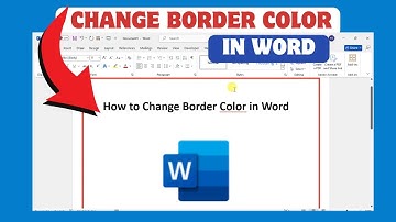 How To Change Border Color In Word