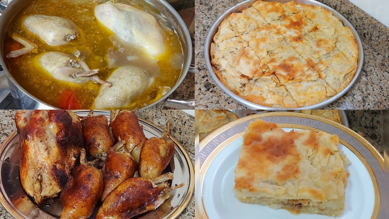 الحمام المحشي رز/الطريقة الصحيحة للتسويةمن غير ما يفرقع وسر اللون الخطيير واجمل صنية رقاق باللحمة