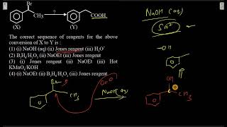 The correct sequence of reagents for the above conversion of X to Y is: