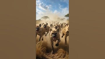 Group of Hyena attack #hyena #cartoon #ai #aiart #wildlife #animals #hunting #forest #animal #viral