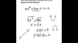 Math 099 - 16.1 Solving Quadratic Equations Using the Square Root Method Wealth