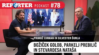 Božiček Golob, parkelj Prebilič in stevardesa Nataša