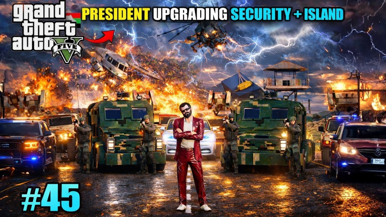 PRESIDENT UPGRADING SECURITIES AND ISLAND - GTA 5 GAMEPLAY