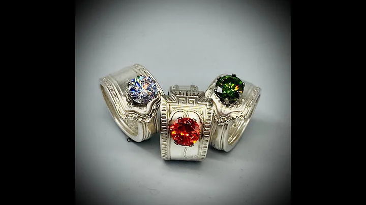 Simple faceted stone setting for silverware jewelr...