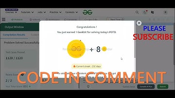 GFG POTD 15/04/2024 IN C++ MOST IMPORTANT INFORMATION | CODE IN COMMENT #geeksforgeeks #gfg #potd