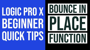 Logic pro beginner quick tips -bounce in place