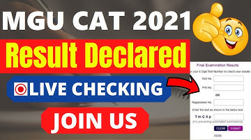 MGU CAT 2021 Result (Declared) - Check MGU CAT Result 2021 Here
