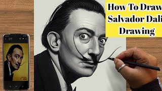 How To Draw Realistic✍ Salvador Dali Drawing