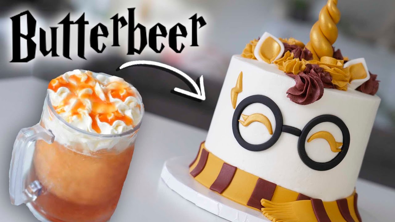 BUTTERBEER Flavored Harry Potter Cake! - YouTube