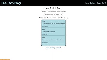 Tech Blog - Full Stack Application Node Express Handlebars Sequelize Heroku JawsDB