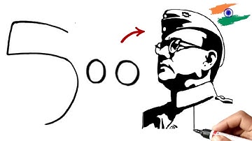 How To Draw Netaji Subhash Chandra Bose Number 500 | 23 January Special Drawing Easy Step By Step
