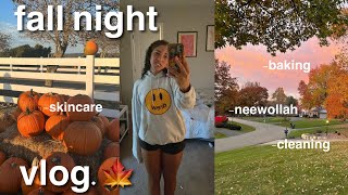 fall night vlog  getting organized, baking, skincare, random things