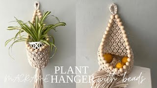 DIY Macrame Beaded Macrame Plant Hanger Tutorial