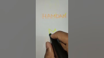 HAMDAN name logo 😁 comment your names support please 🙏🏻🥺 #trending #calligraphy #subscribe #shorts